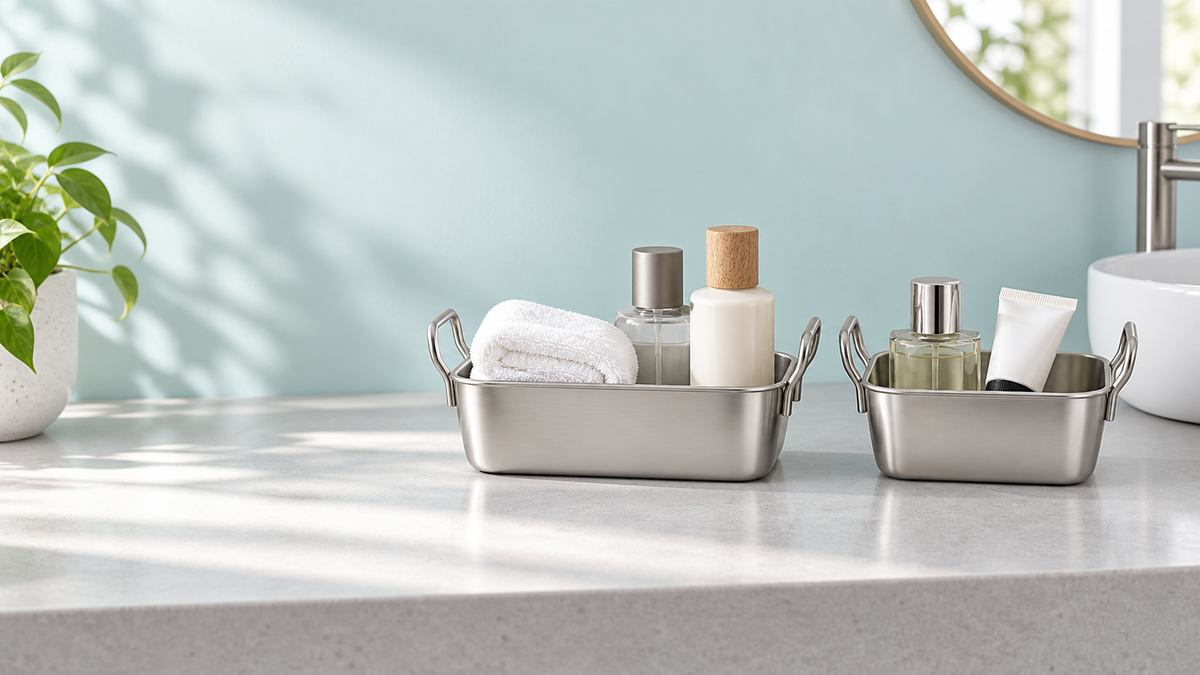 Toiletry Bags & Bathroom Storage; styling accessories are not included unless listed